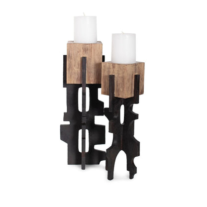 Cade Architectural Pillar Candle Holder- Short