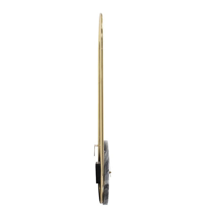 Balance of Mies Black Marble and Stainless Steel Clock