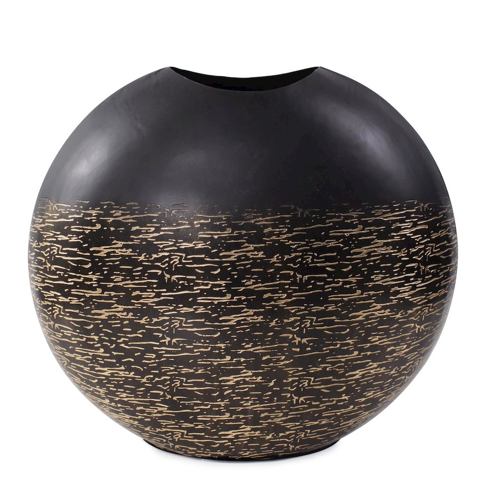 Golden Thread Large Disc Vase