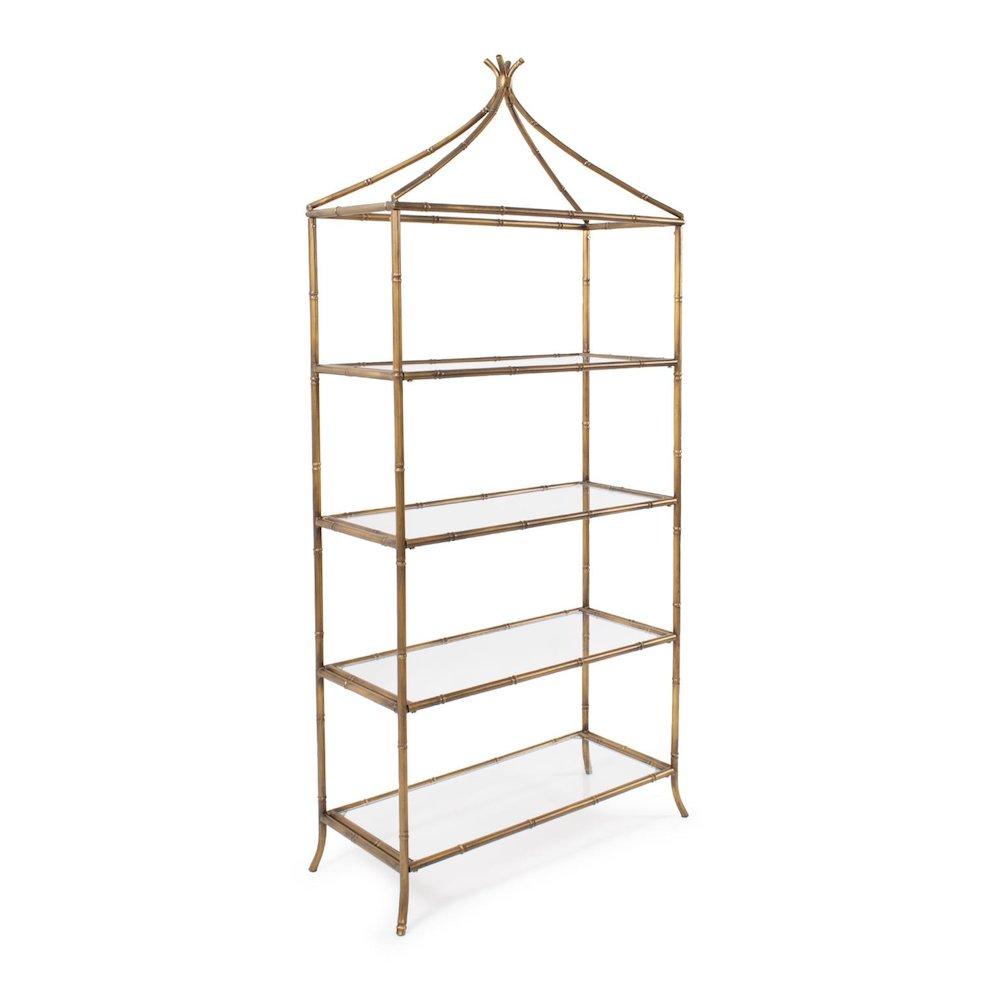 Moreau Metal Bamboo Styled Shelving- Large
