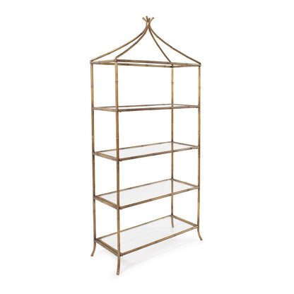 Moreau Metal Bamboo Styled Shelving- Large