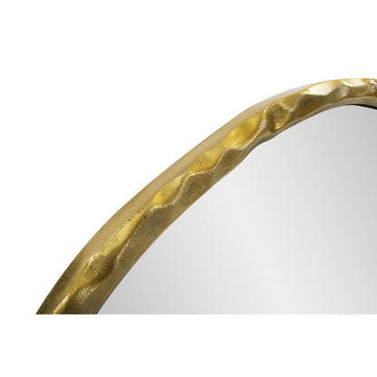Martine Abstract Cast Iron Mirror in Gold