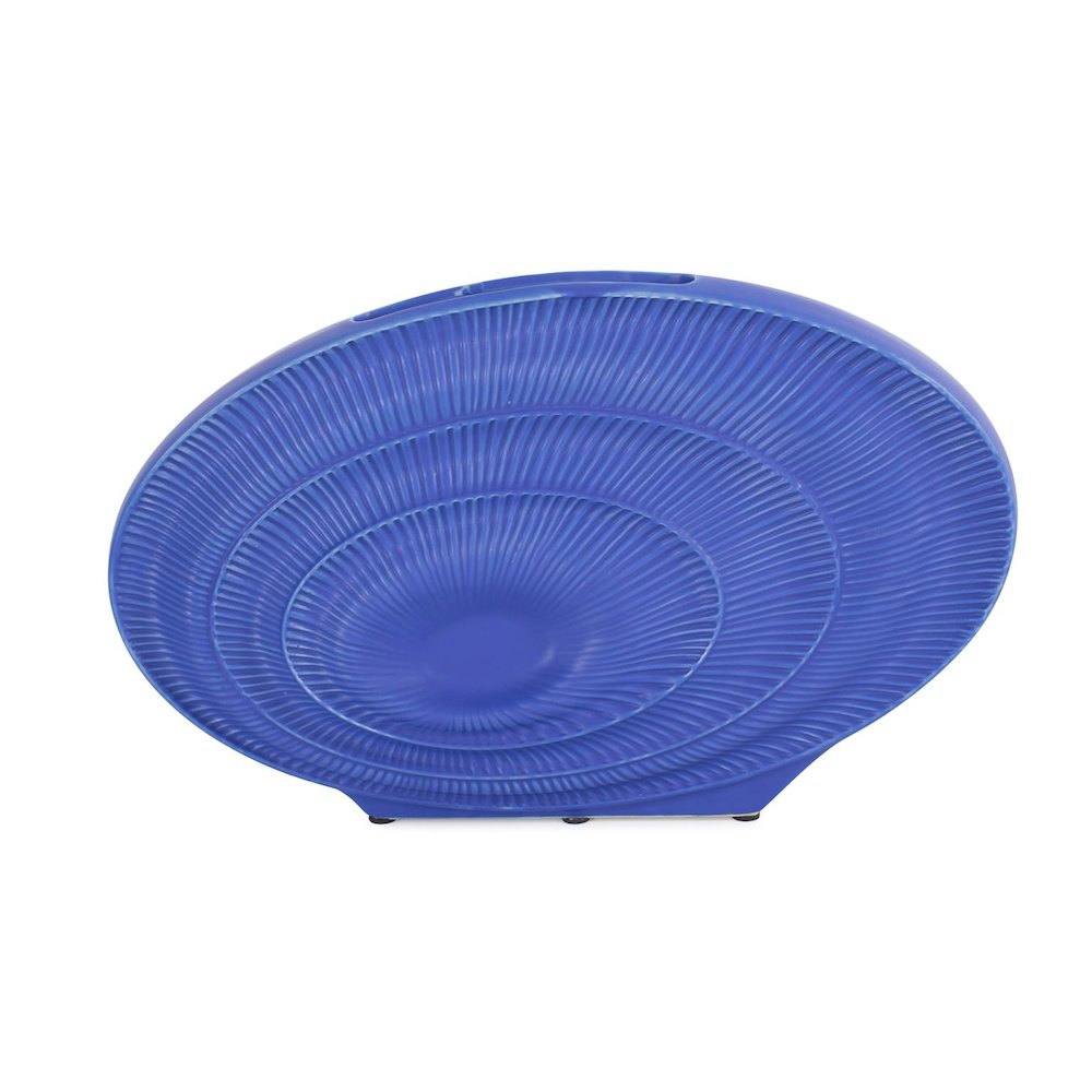 Radiant Blue Wide Ceramic Vase