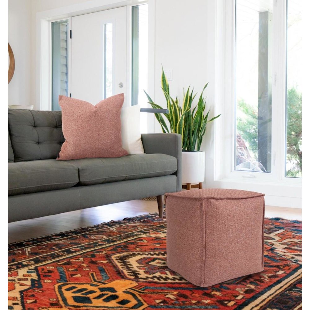 Square Pouf Panama Rose