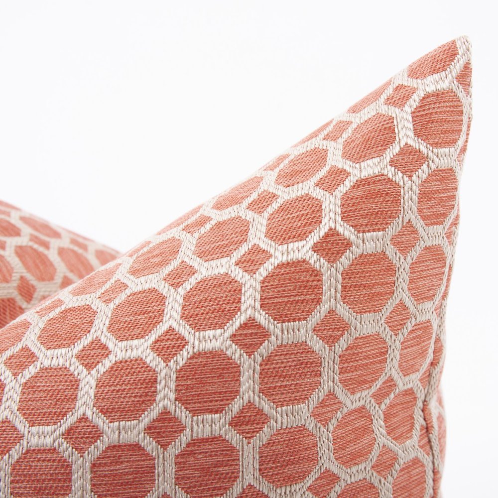 24 x 24 Pyth Coral Pillow  - Down Insert