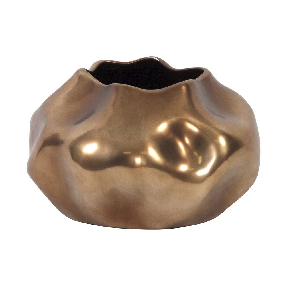 Matte Bronze Abstract Ceramic Vase- Small