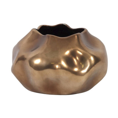 Matte Bronze Abstract Ceramic Vase- Small