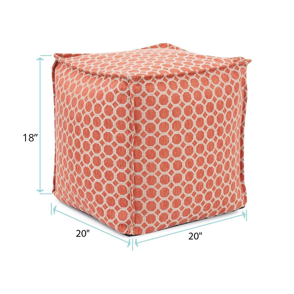 Square Pouf Pyth Coral