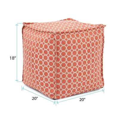 Square Pouf Pyth Coral