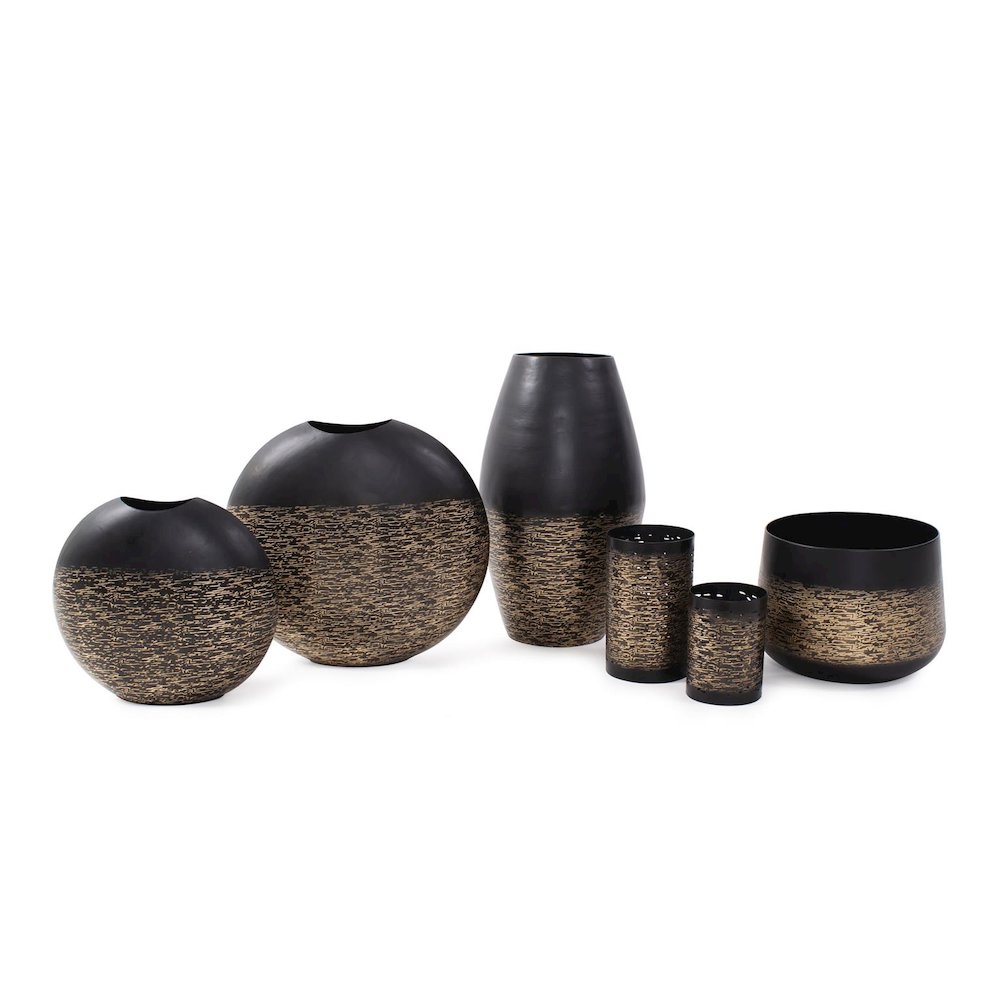 Golden Thread Medium Disc Vase