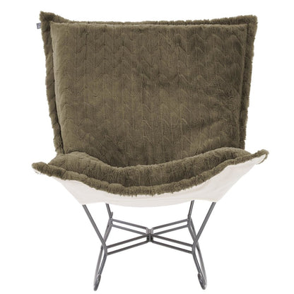 Scroll Puff Rocker Angora Moss
