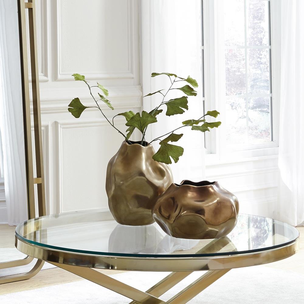 Matte Bronze Abstract Ceramic Vase- Small