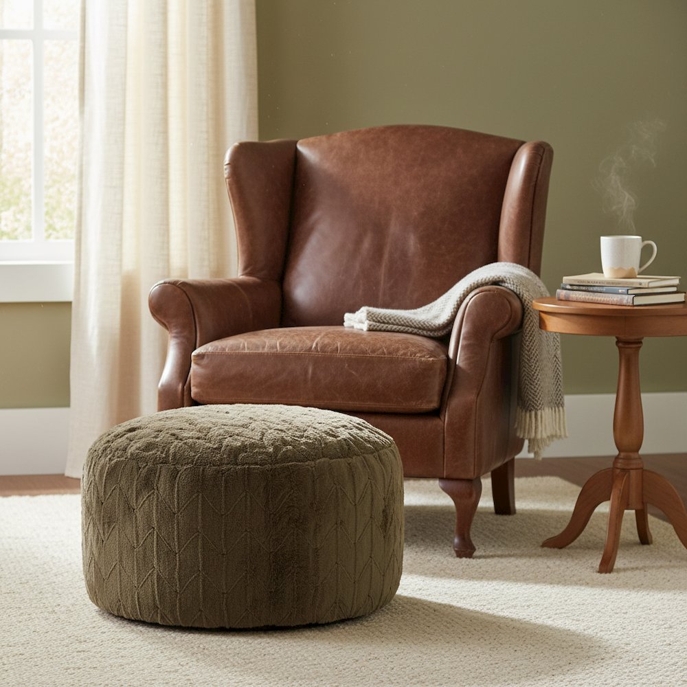 Foot Pouf Angora Moss