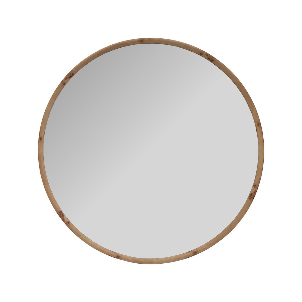 Burled Round Mirror