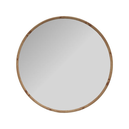 Burled Round Mirror