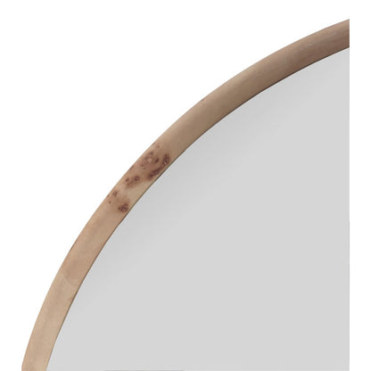 Burled Round Mirror