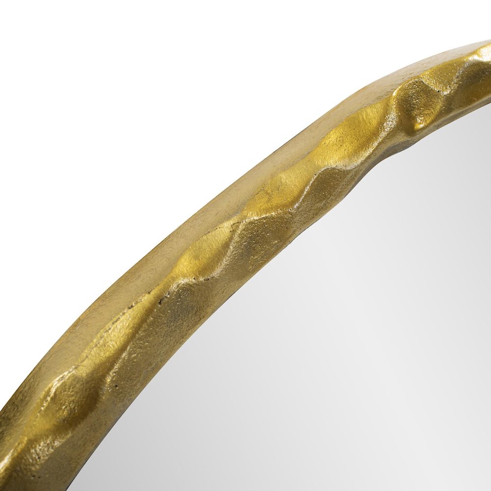 Martine Abstract Cast Iron Mirror in Gold