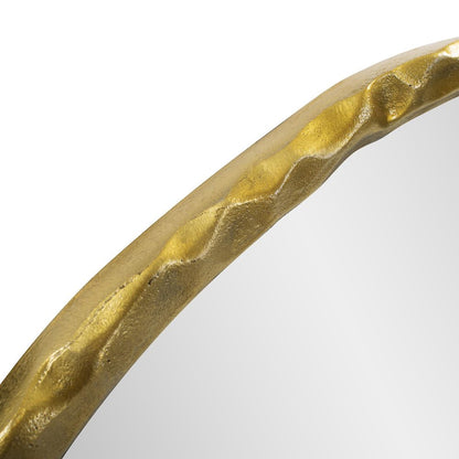 Martine Abstract Cast Iron Mirror in Gold