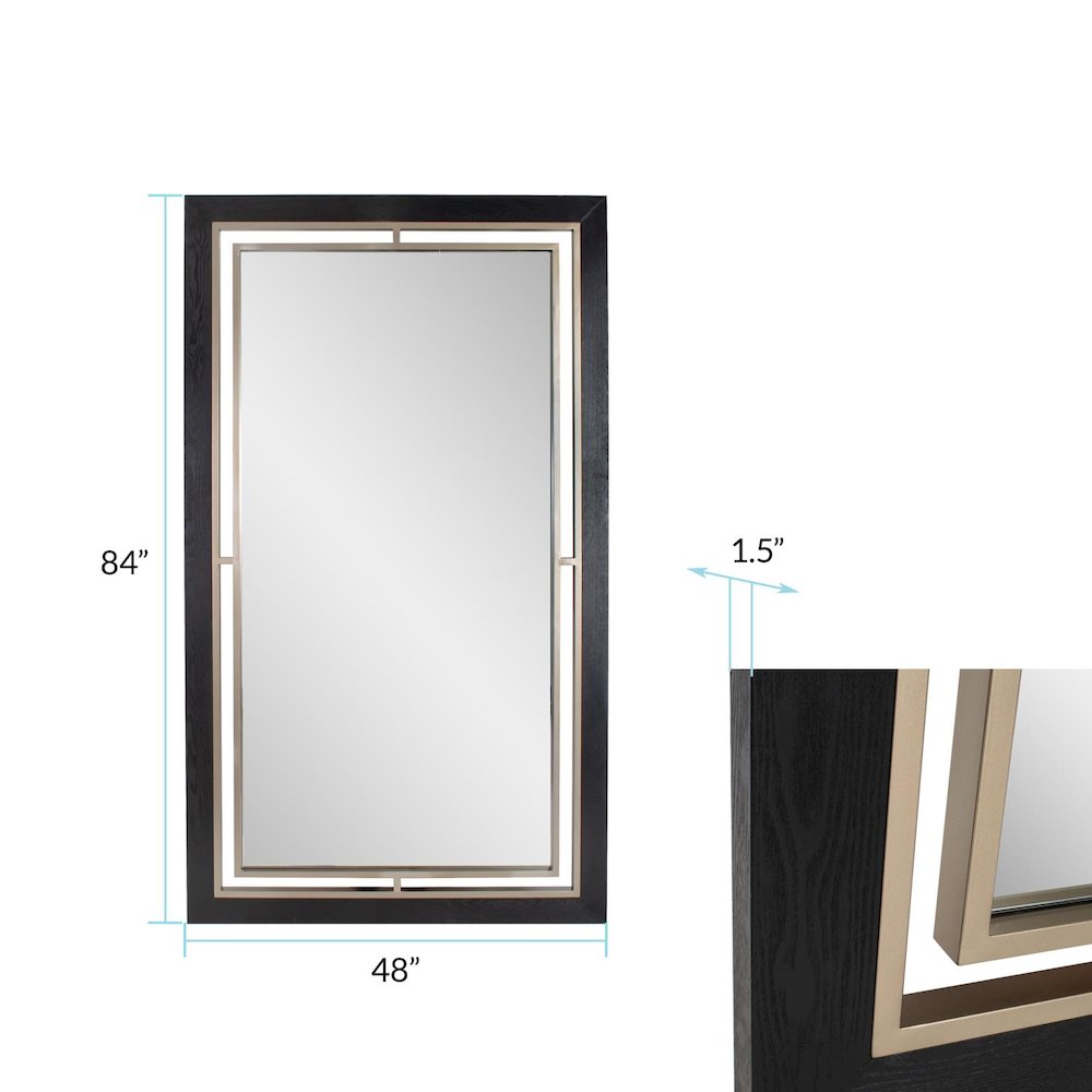 Bertoia Oversized Mirror in a Wooden and Metal Frame