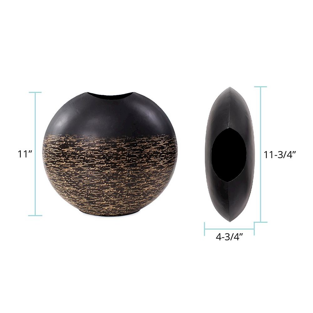Golden Thread Large Disc Vase