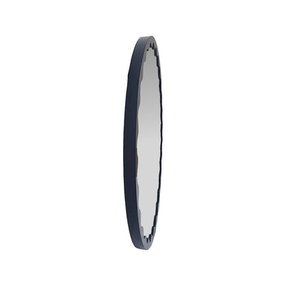 Santosh Round Glossy Navy Scalloped Mirror