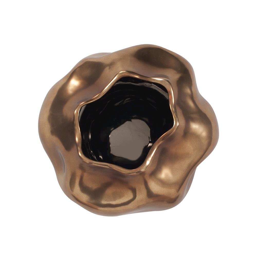 Matte Bronze Abstract Ceramic Vase- Small