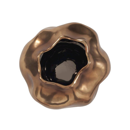 Matte Bronze Abstract Ceramic Vase- Small