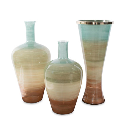 Capri Stripe Flared Glass Vase- Large