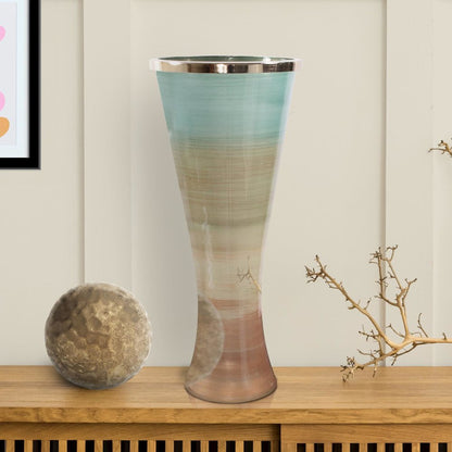 Capri Stripe Flared Glass Vase- Large
