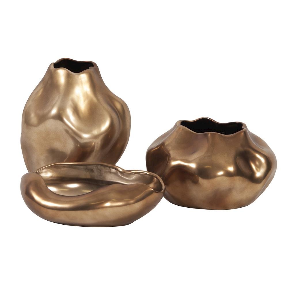 Matte Bronze Abstract Ceramic Vase- Small