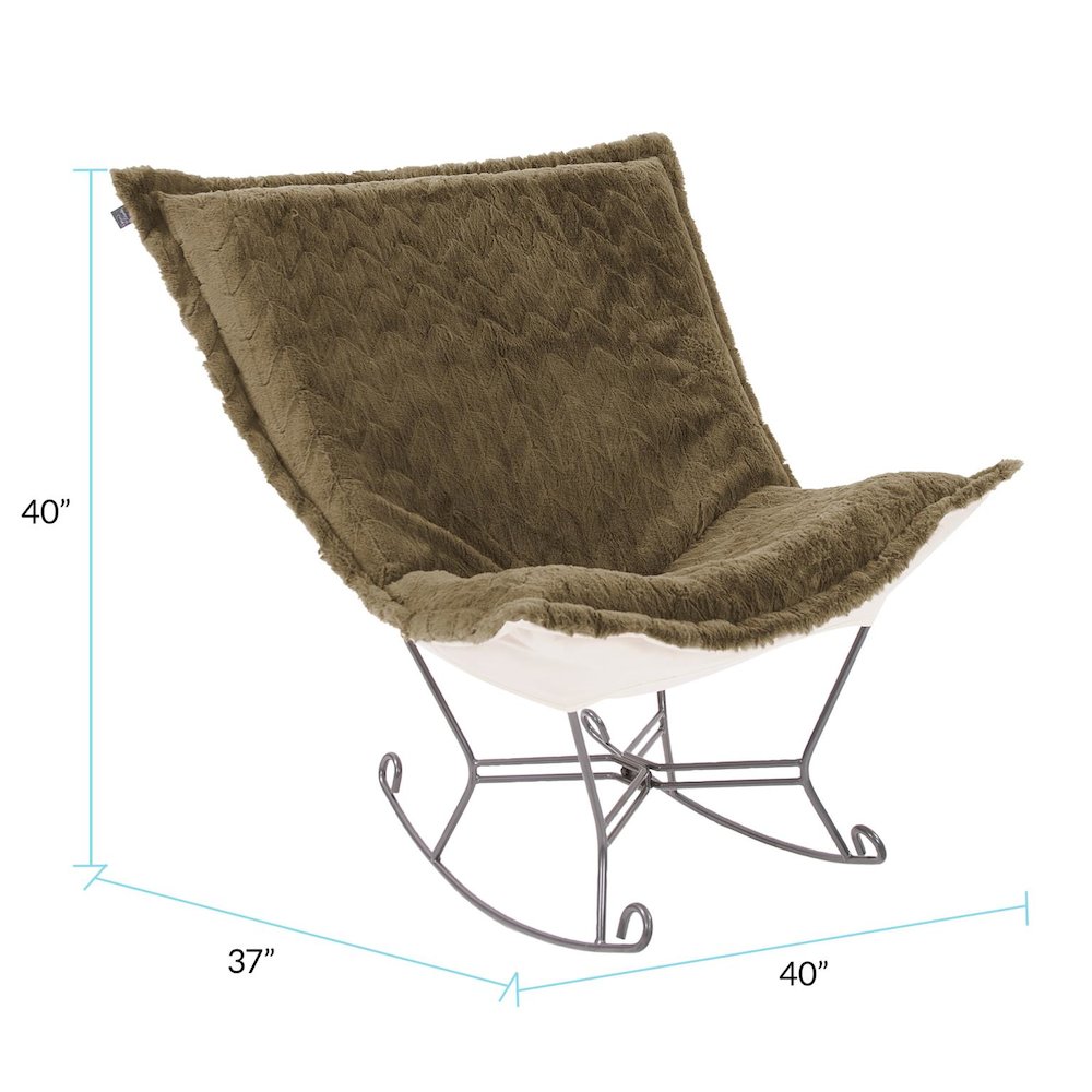 Scroll Puff Rocker Angora Moss