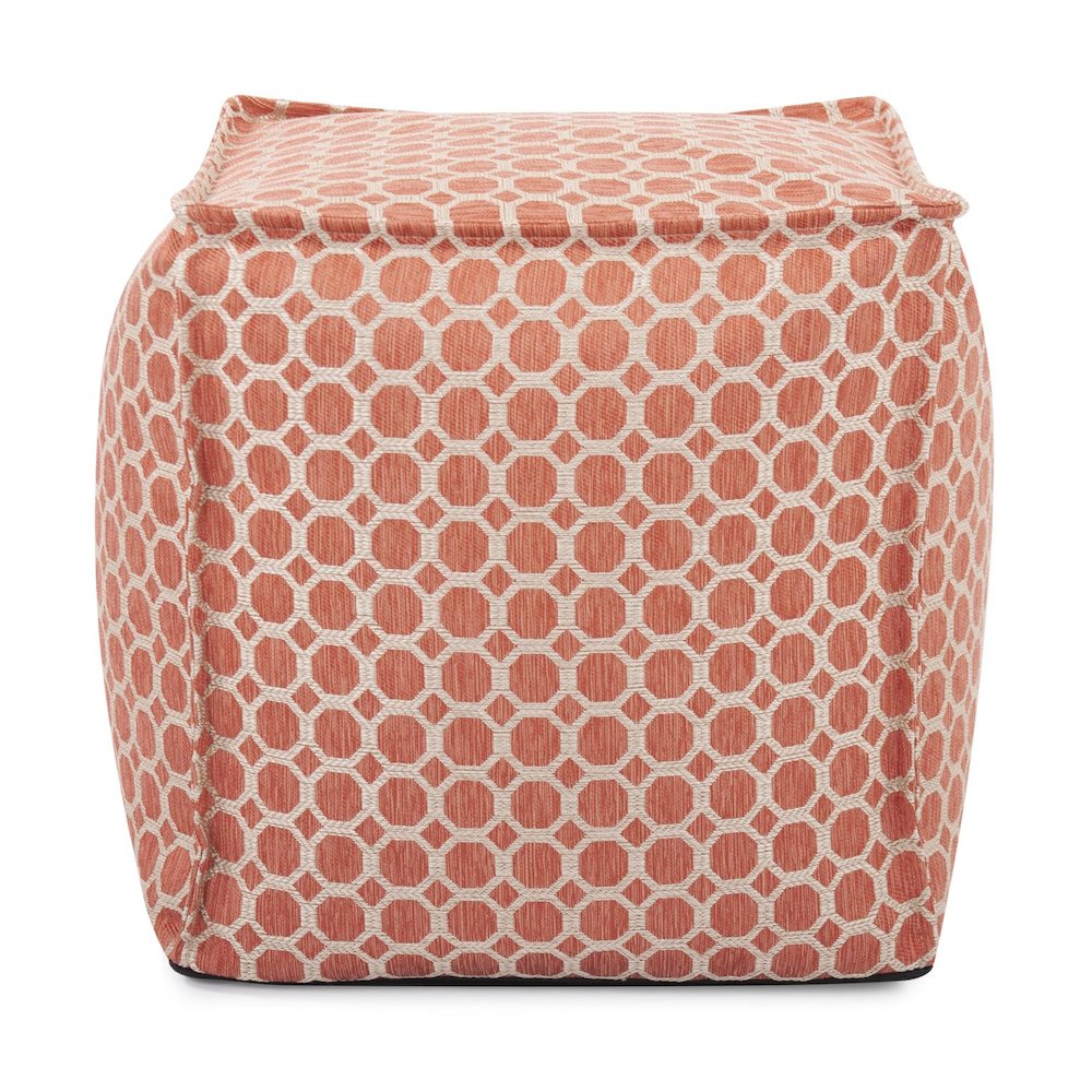Square Pouf Pyth Coral