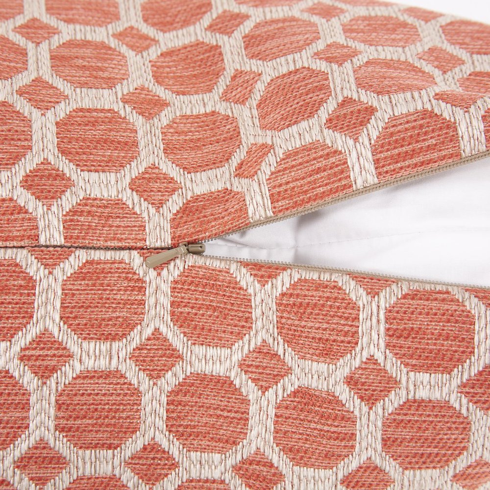 24 x 24 Pyth Coral Pillow  - Down Insert