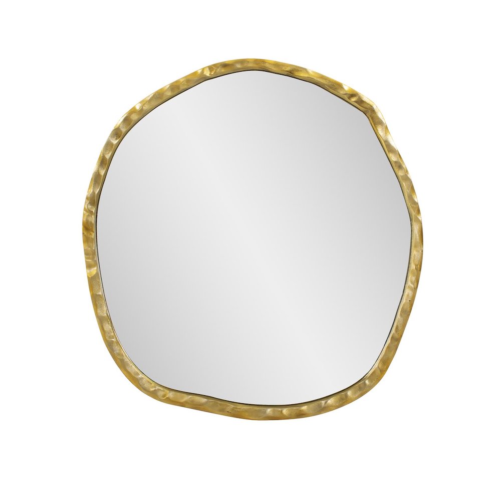 Martine Abstract Cast Iron Mirror in Gold