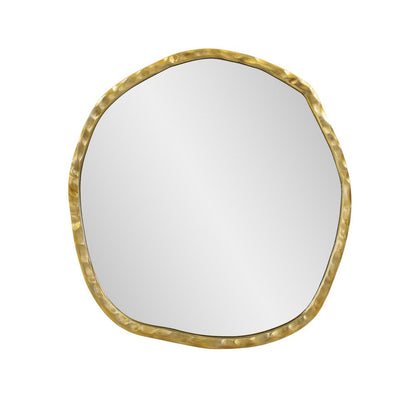 Martine Abstract Cast Iron Mirror in Gold