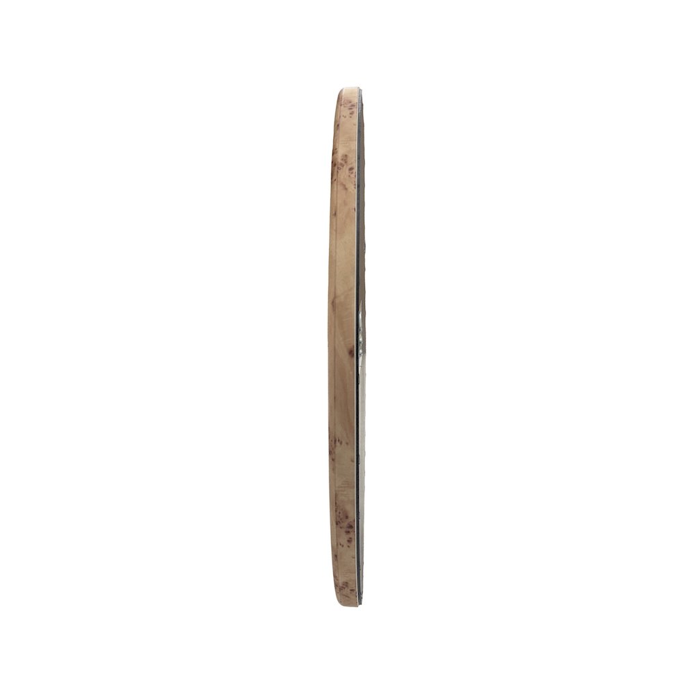 Burled Round Mirror