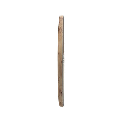 Burled Round Mirror