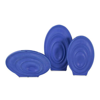 Radiant Blue Wide Ceramic Vase
