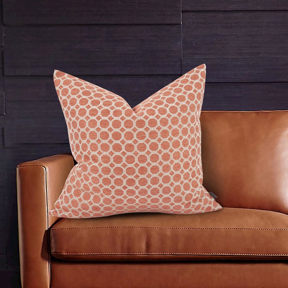 24 x 24 Pyth Coral Pillow  - Down Insert