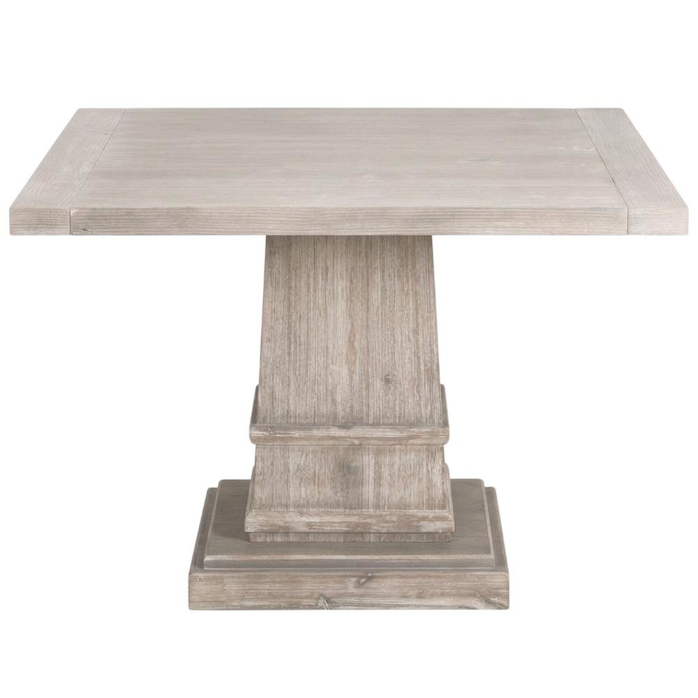 Solid Acacia Dining Table with Extension Leaf and Natural Gray Finish