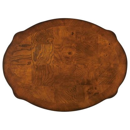 Modern Oval Side Table with Drawers - Wooden Accent Table for Living Room