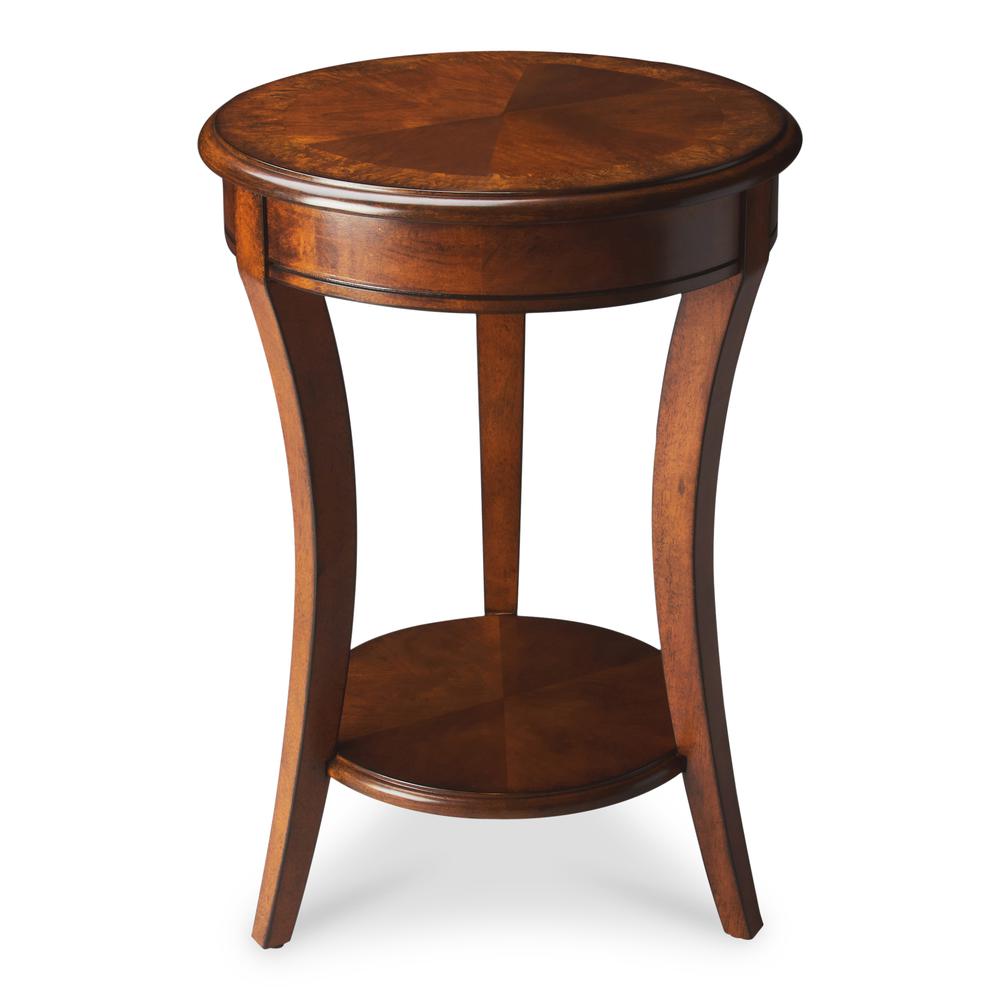 Holdin Round 18"W Side Table, Medium Brown