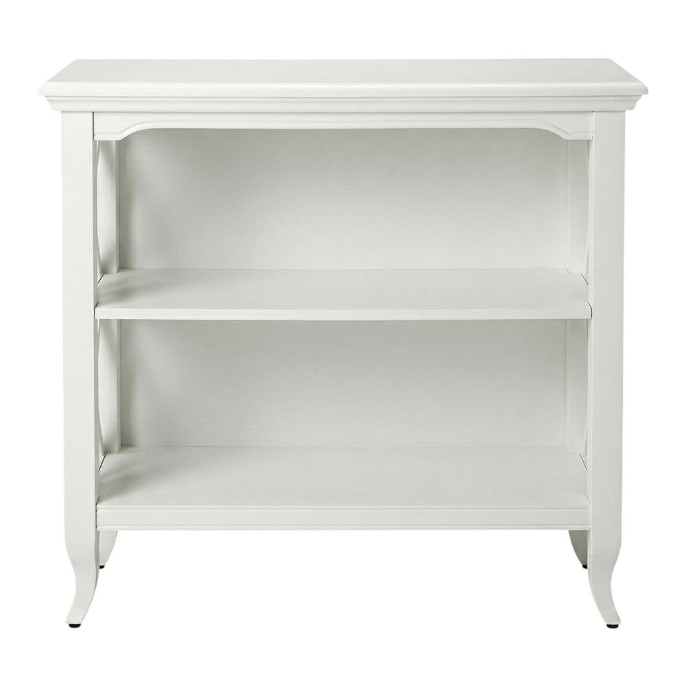 Low Bookcase with Storage, Transitional Wood Shelving Unit for Living Room