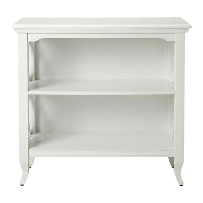 Low Bookcase with Storage, Transitional Wood Shelving Unit for Living Room