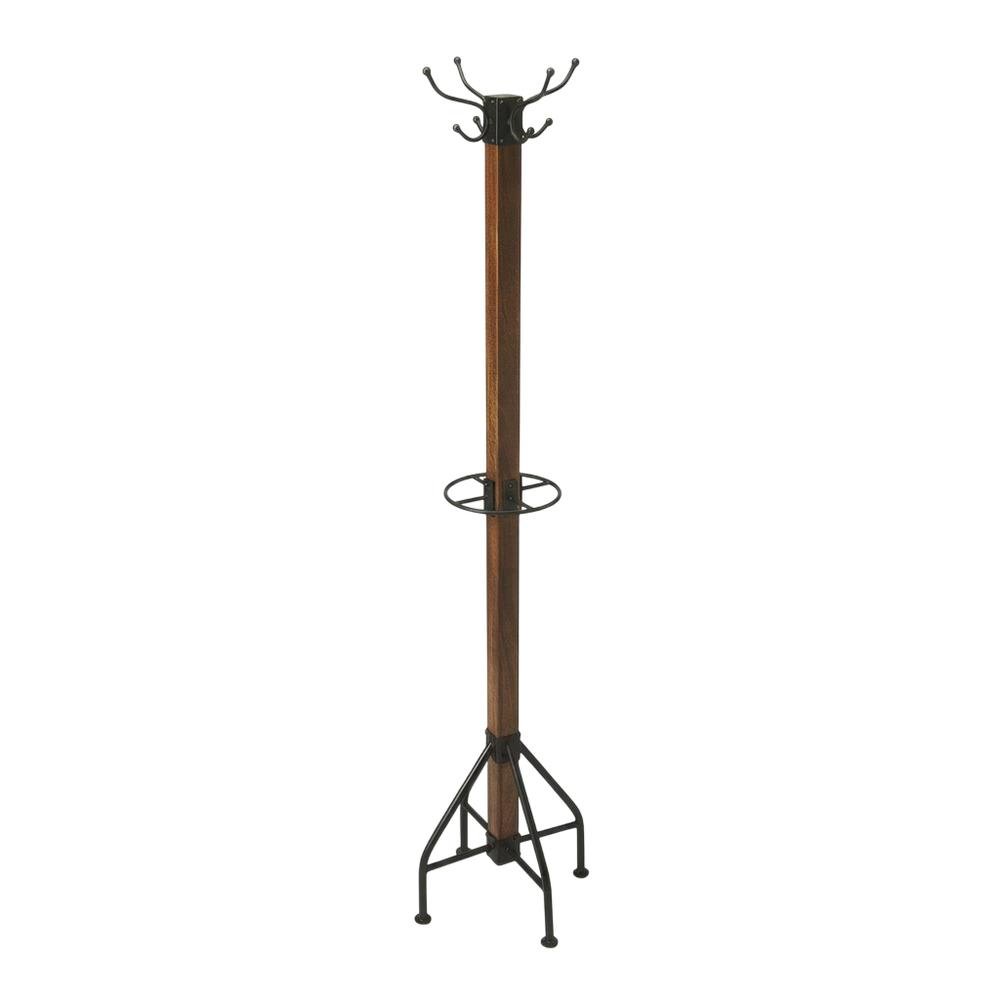 Industrial Floor Stand Coat Rack, Rustic Coat Tree for Entryway Hallway