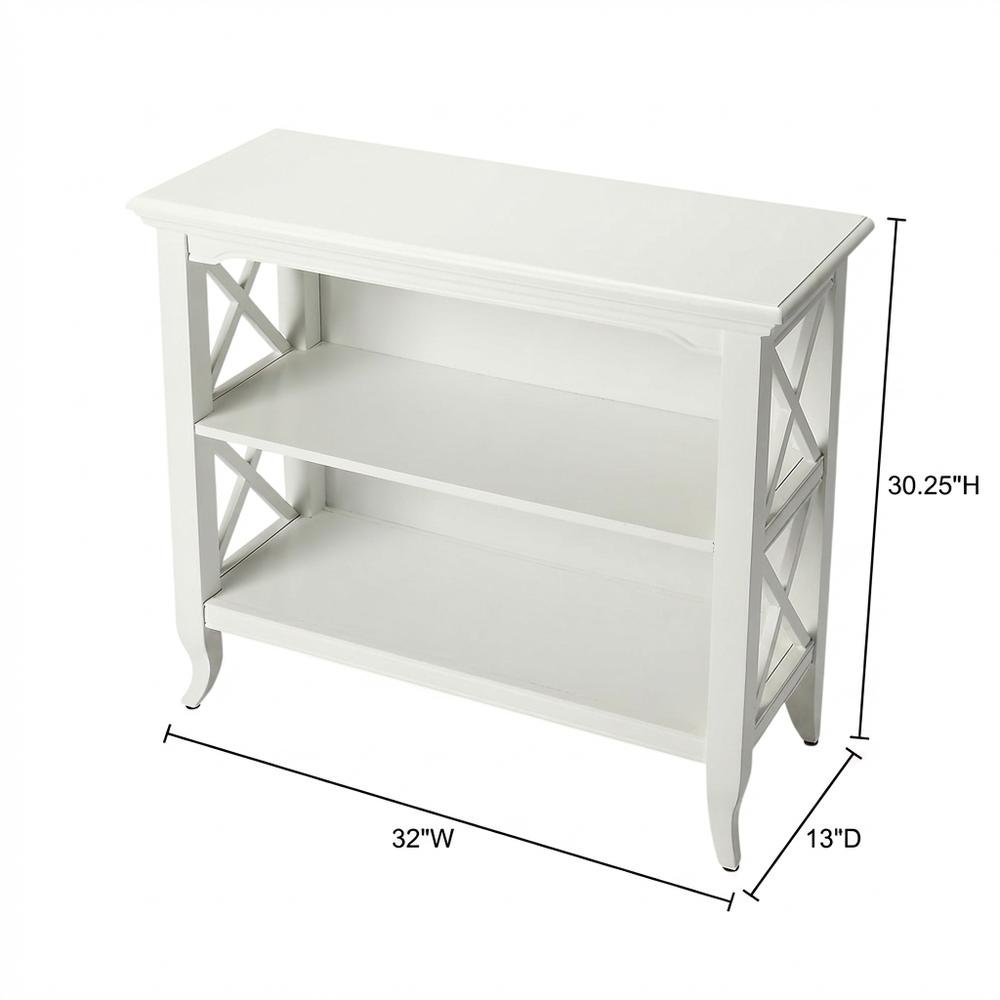 Low Bookcase with Storage, Transitional Wood Shelving Unit for Living Room