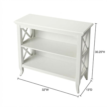 Low Bookcase with Storage, Transitional Wood Shelving Unit for Living Room