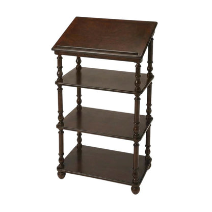 Traditional Library Stand with Storage for Home Office, Cherry, Cherry