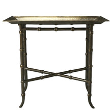 Distressed Tray Table, Transitional Metal Side Table for the Living Room, Brown