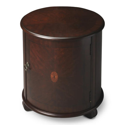 Lawrie 20"W  Drum Side Table, Dark Brown